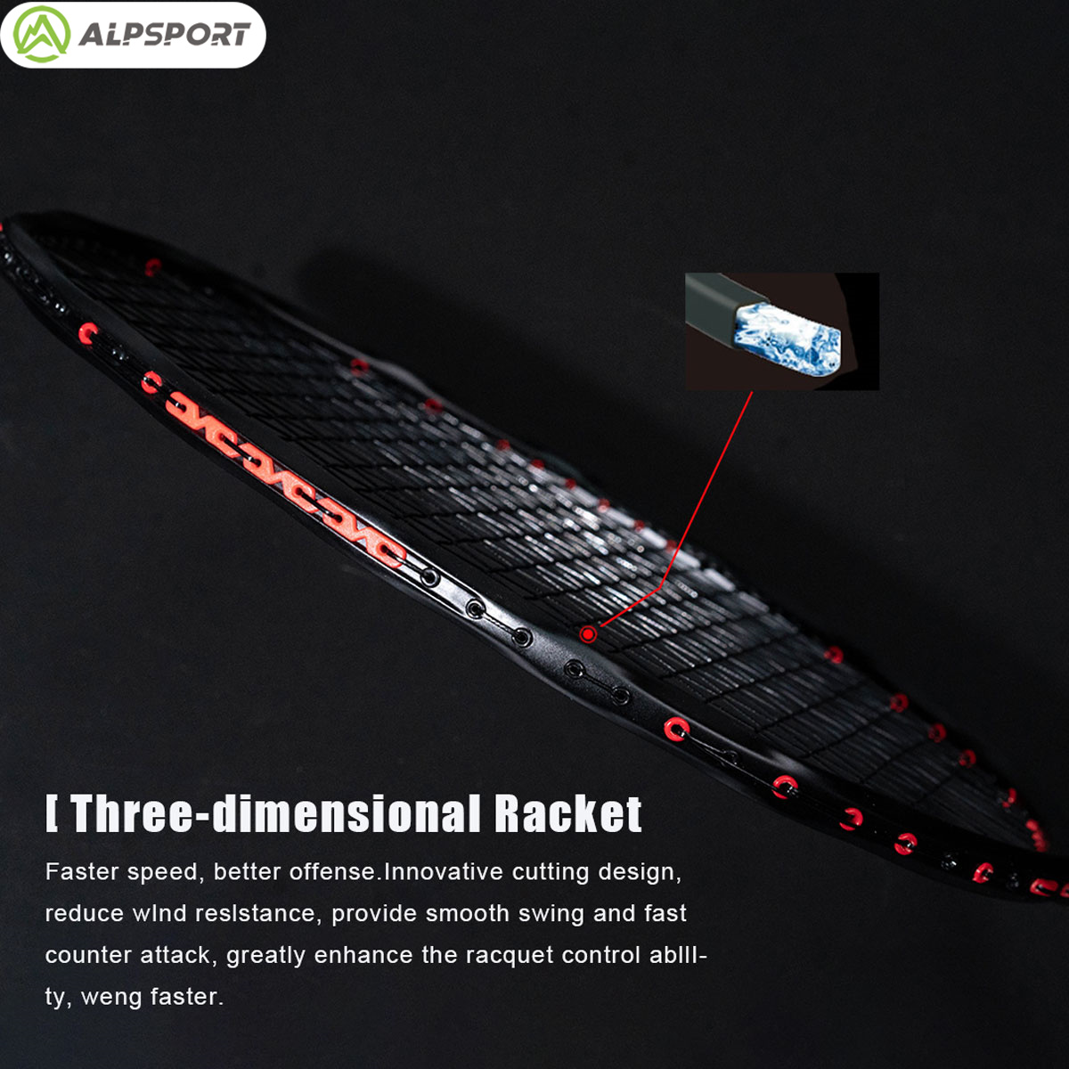 Alpsport MH-V5 5U 75g Ondulé O - Li Ning Racket avis et prix